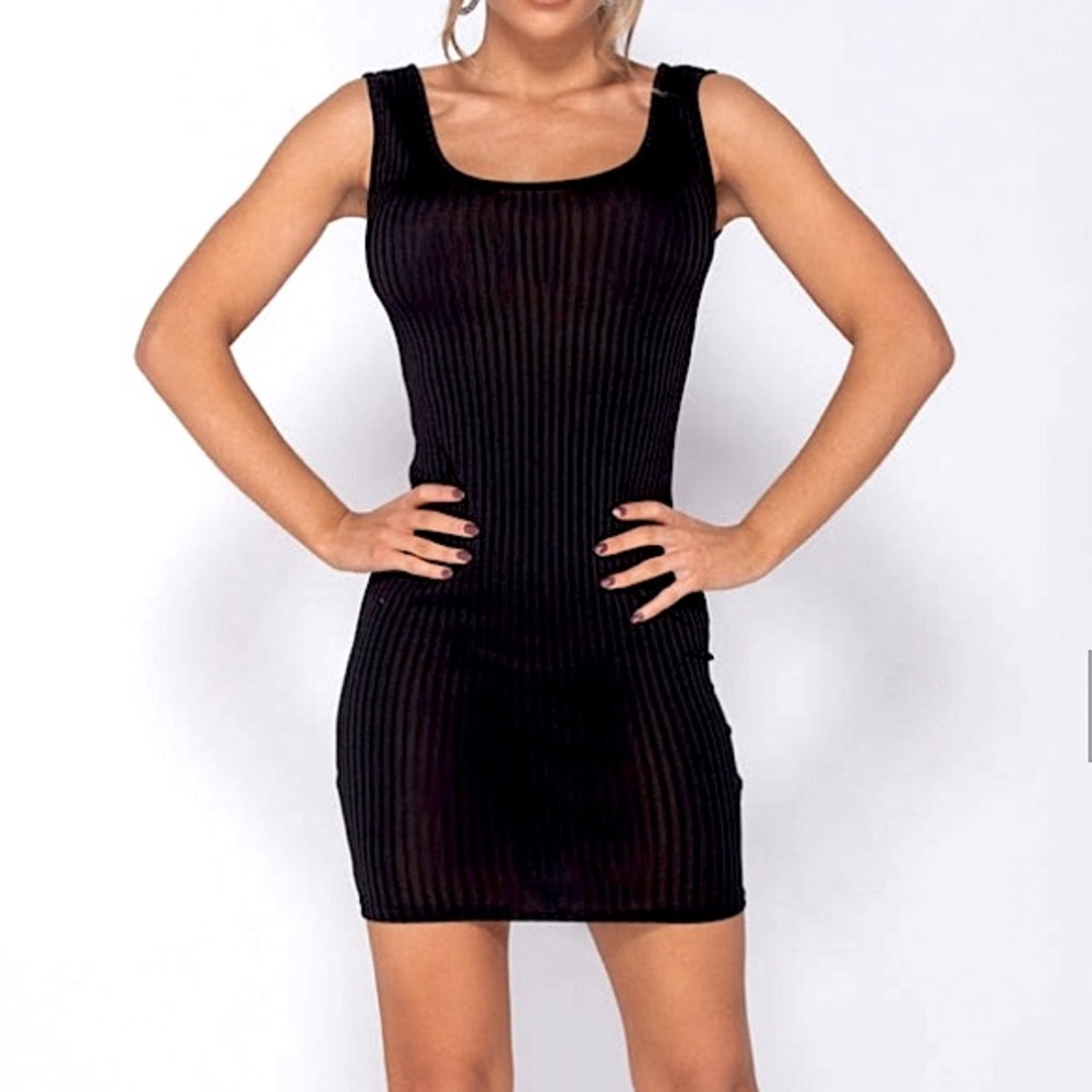 NWT Boutique Ribbed Body Con Ribbed Mini Dress